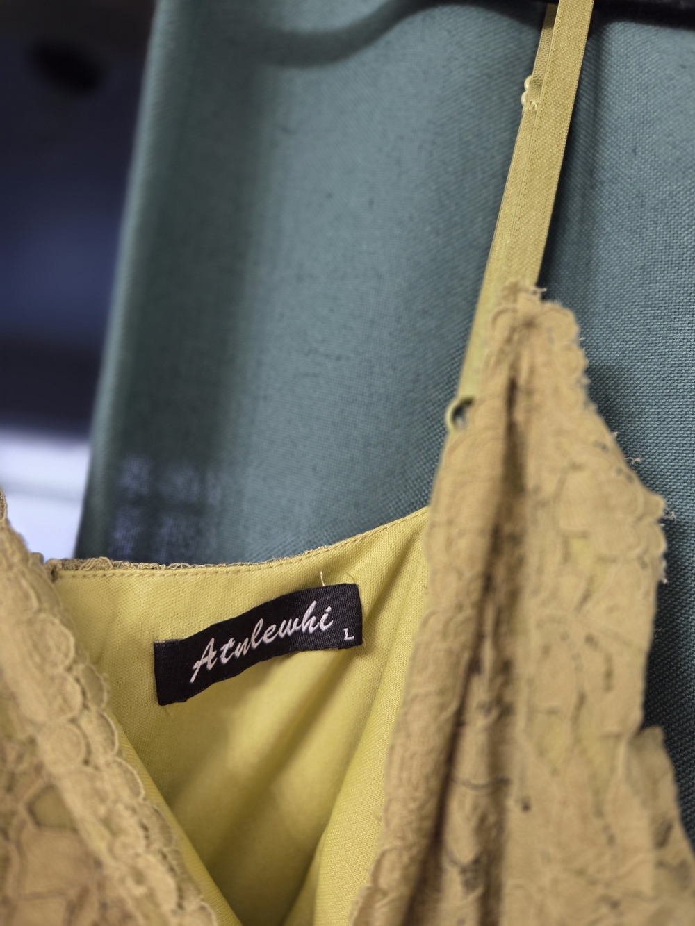 Women’s Lace Slip Bag in Mustard Yellow